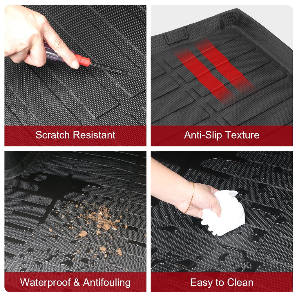 Ikon Motorsports Trunk Mat Compatible With 2023-2024 Honda -V, Black 3D Molded Car Rear Carpets Liner Protection  Thermo Plastic Elastomer All Weather Boot Tray Cover Protector Pad