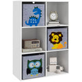 Qaba Children's Toy Storage with 3 Storage Bins & Cute Animal Design, White