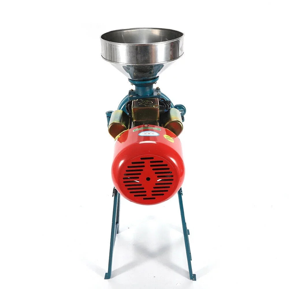 ZhdnBhnos 2200W 220V Electric Grain Flour Grinder Mill Commercial Heavy Duty Corn Wheat Cereal Dry Feed Grinder Pulverizer Machine w/ Funnel 1400r/Min