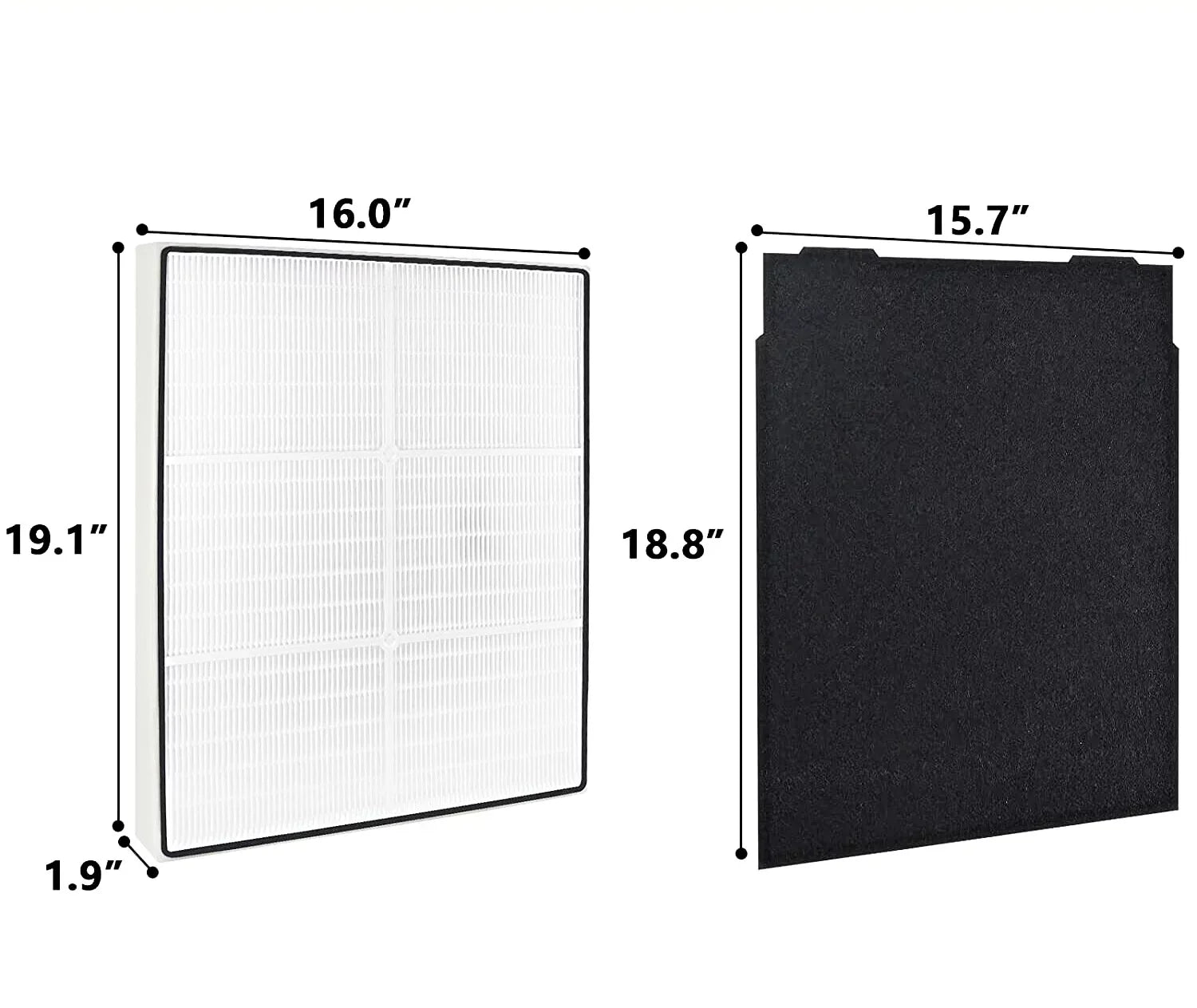 Filter and 4 Pre-Carbon Filters for Whirlpool Whispure Compatible Replacement for Air Purifiers AP300, AP350, AP450, AP510 Series Part# 8171434K, 1183054K, 1183054