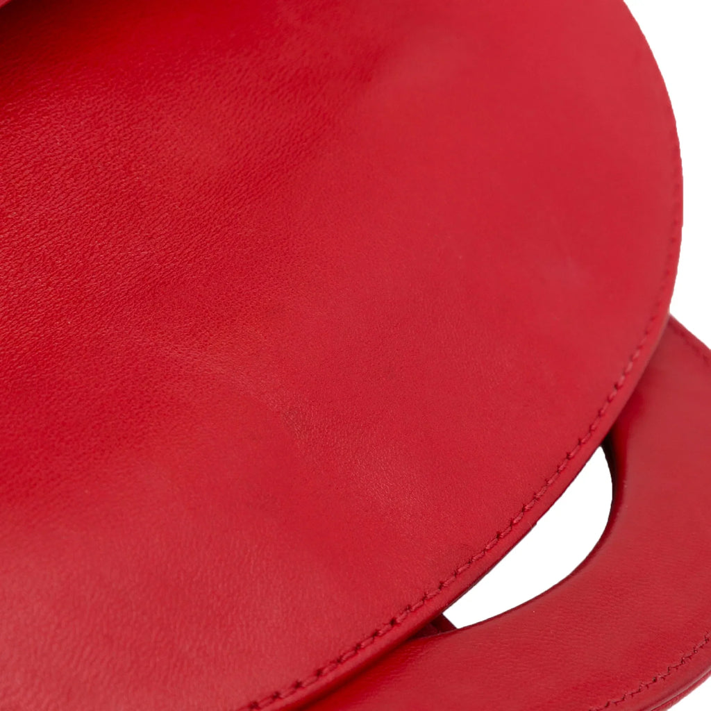 Pre-Owned Authenticated Small Lambskin Cannage My ABCDior Lady Dior Leather Red Satchel Unisex (Good)
