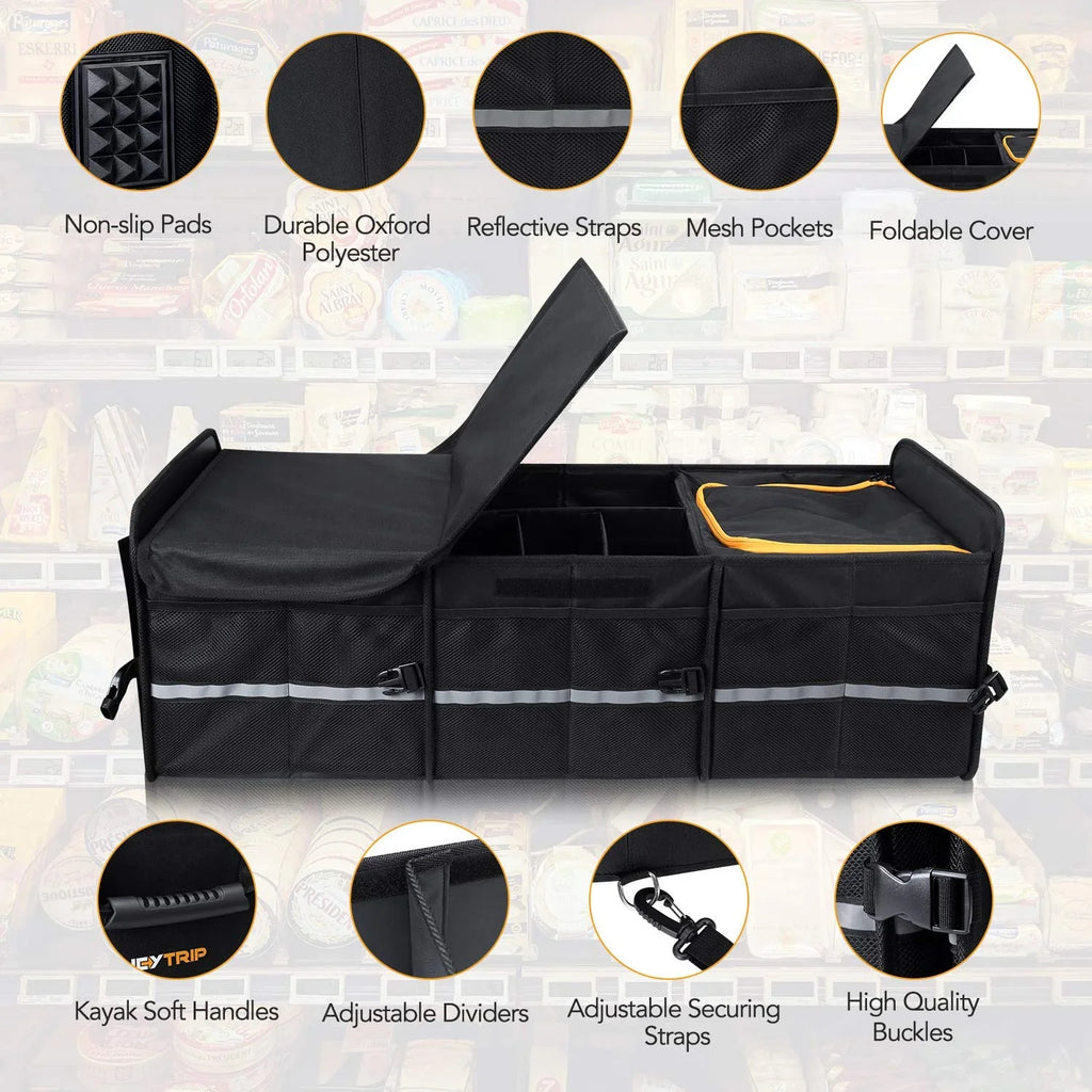 Car storage box large capacity foldable car trunk storage bag