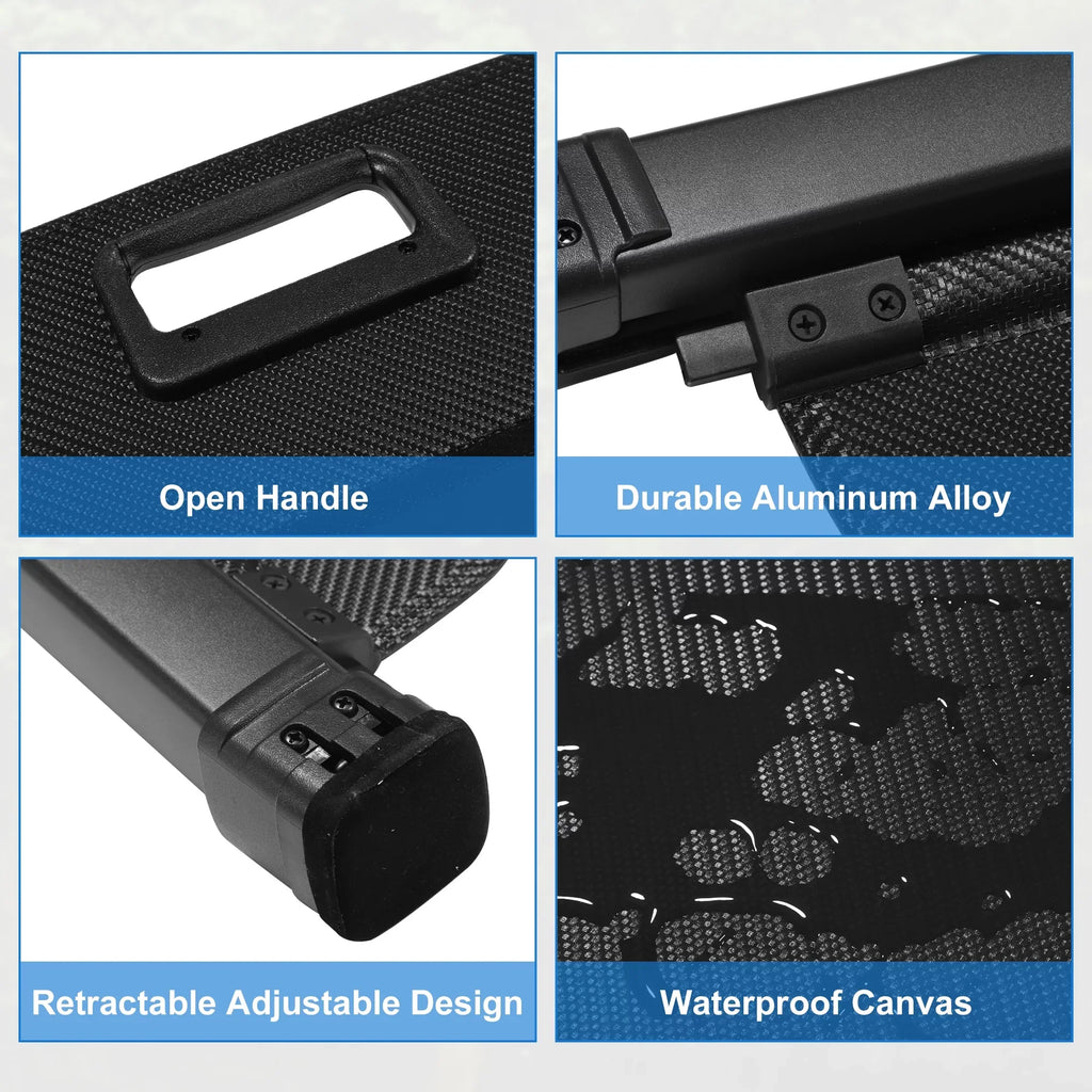 Retractable Cargo Cover for Toyota RAV4 2019-2023 Waterproof Non Slip Rear Trunk Shielding Shade Black
