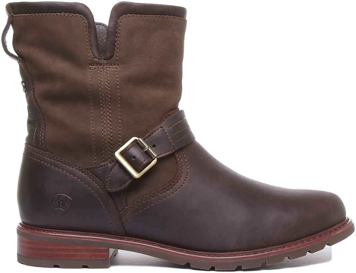 Ariat Savannah Women's 7" Waterproof Full Grain Leather Ankle Boot In Choco Size 6.5