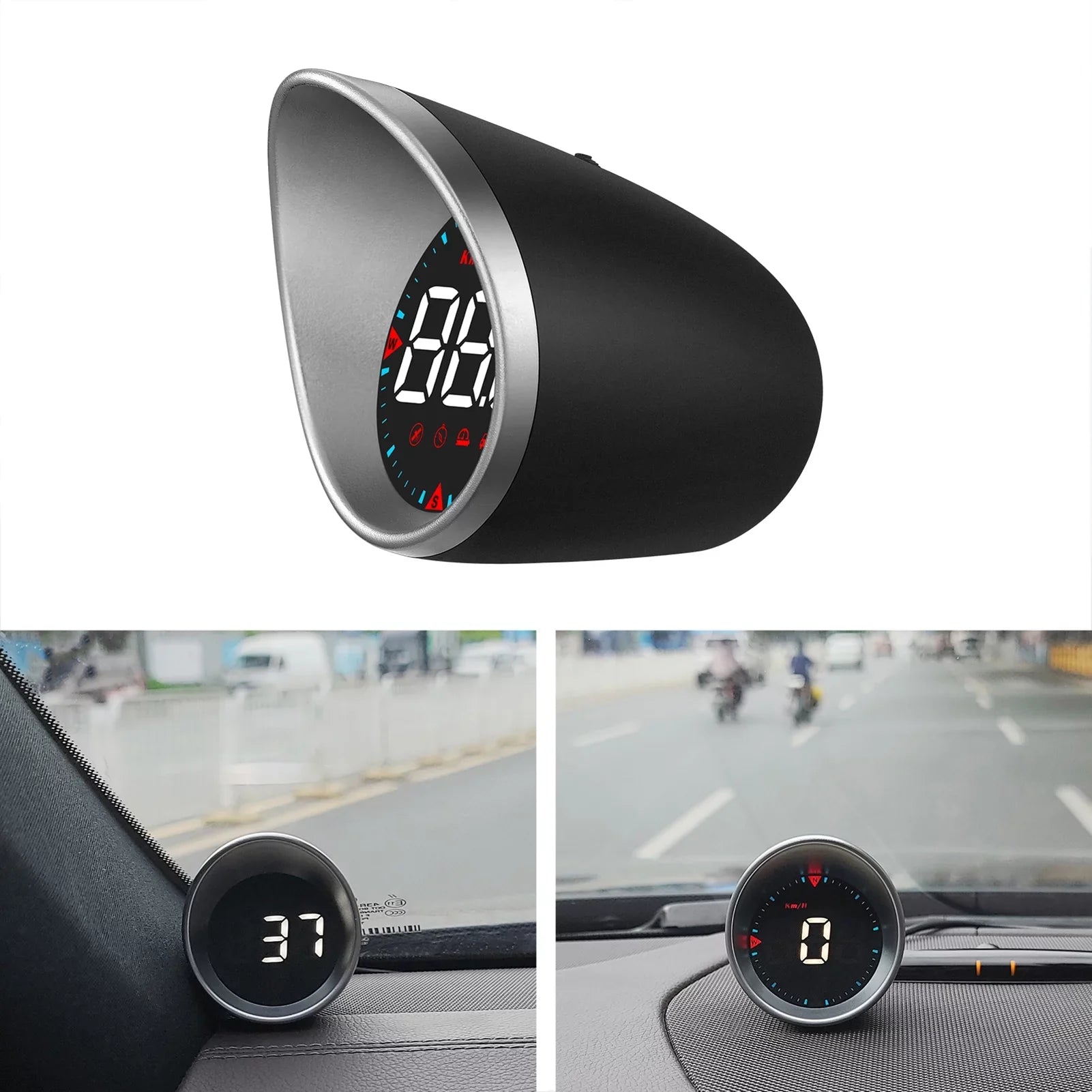 Htovila Car  Car Head-up Display Digital Speedometer Display Driving Mileage, Compass Angle, Overspeed and Fatigue Driving