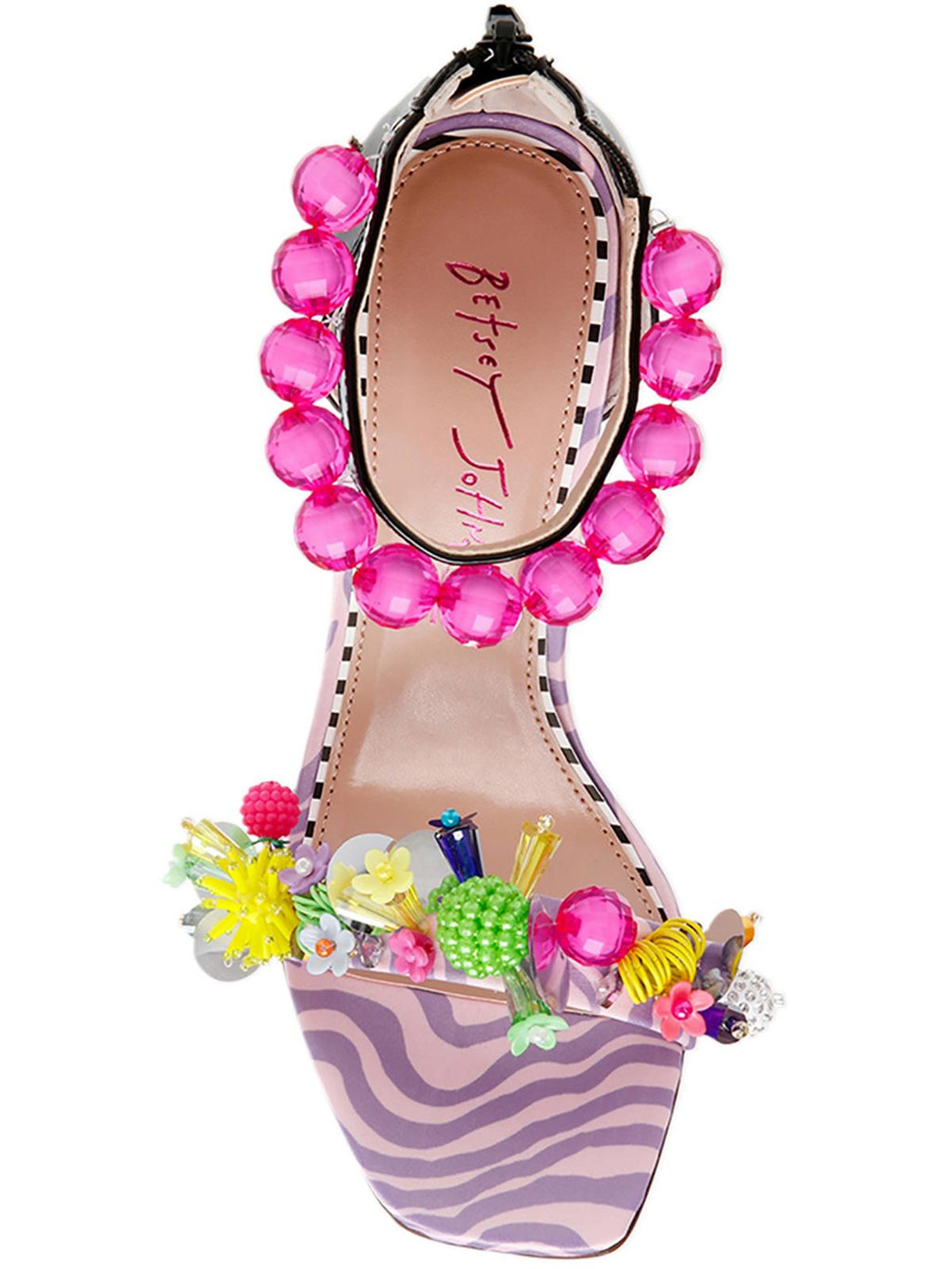 Betsey Johnson Womens Clooney Patent Embellished Heels