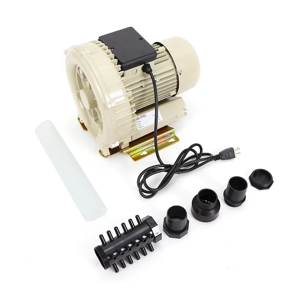 Miumaeov 110V 370W Industrial Air Pump Blower Aquarium Hydroponics Aquaculture Fish Pond High Pressure Air Blower