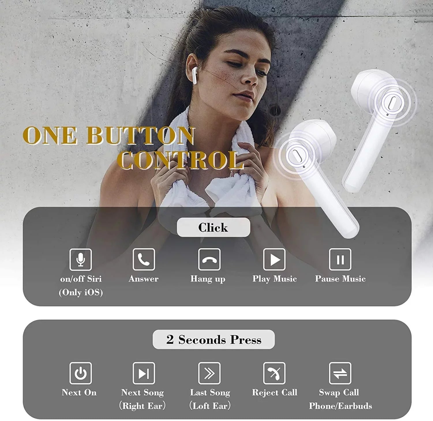 For Google Pixel 7a -  Earphones, Wireless Earbuds Headphones True Stereo Headset Hands-free Mic Charging Case B4K