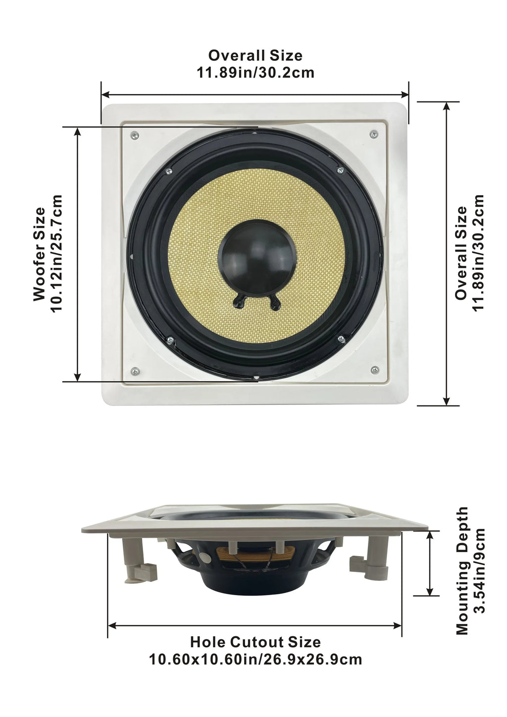 Acoustic Audio -S10 Flush Mount Subwoofers with 10" Speaker and Amps 4 Pack