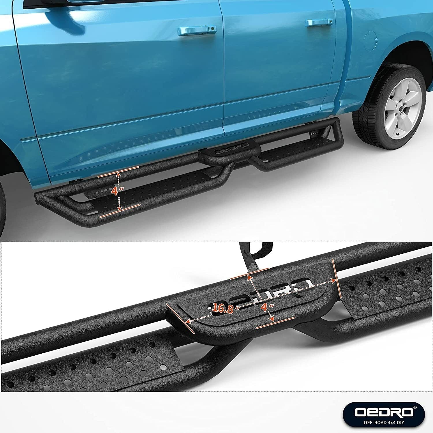 Ledkingdomus Running Boards for 2019-2023 Ram 1500 Classic 2009-2018 Dodge Ram 1500 Crew Cab Bars
