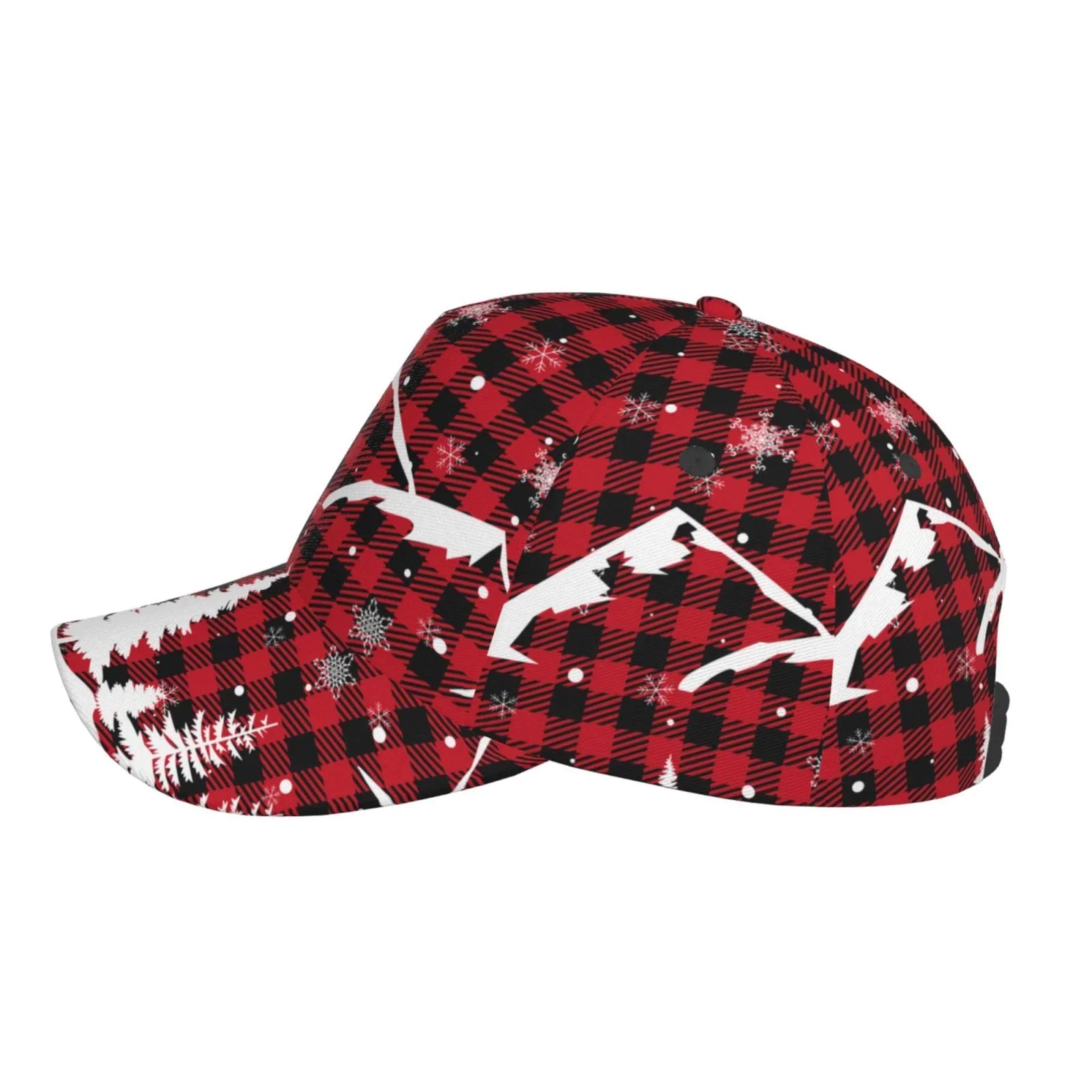 Balery Baseball Cap Adjustable Size for Running Workouts and Outdoor Activities All Seasons Dad Hat(Christmas Tree Buffalo Plaid)
