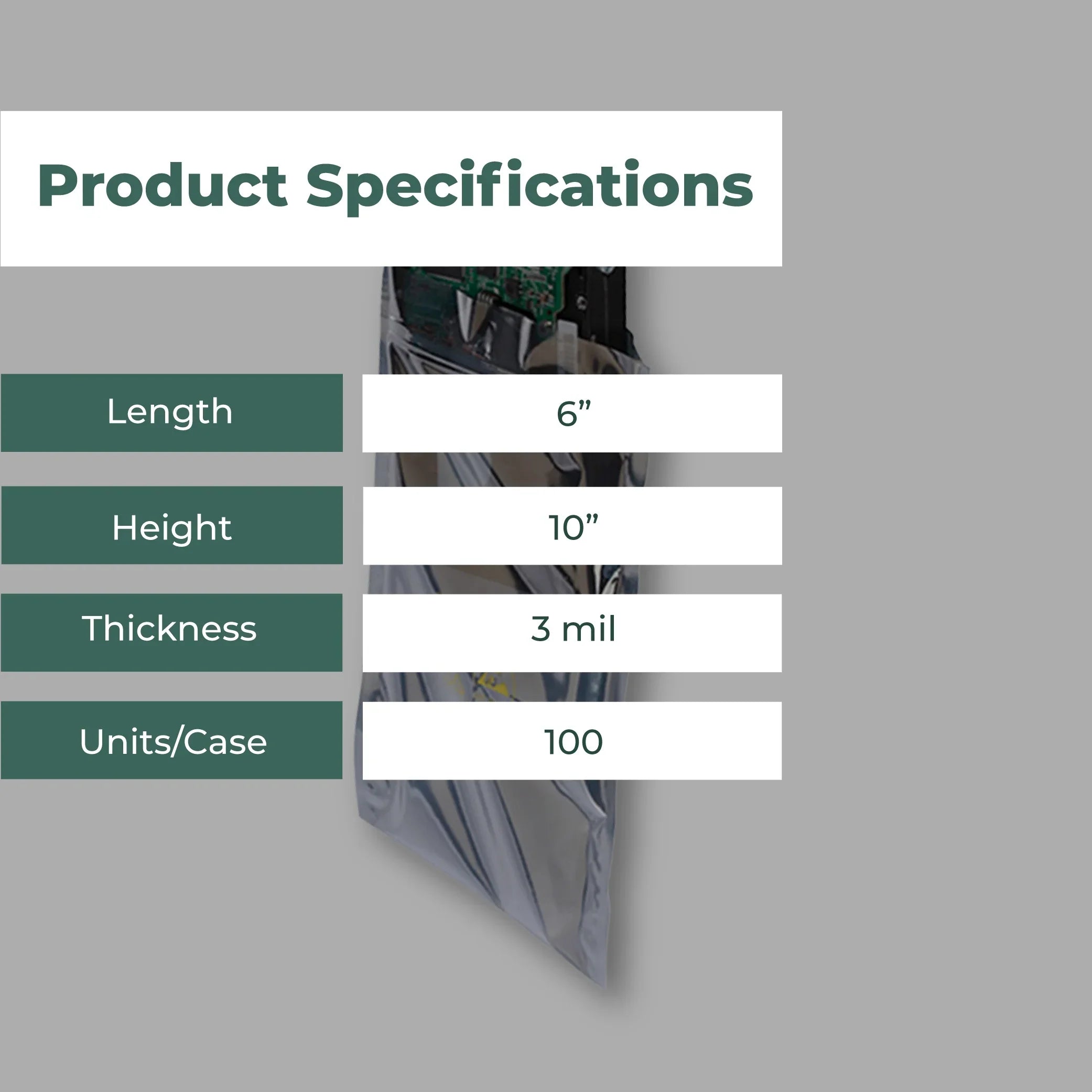 3 Mil Metallic Conductive Transparent Bags 6" x 10" High-Quality 100/ Dependable  Protection
