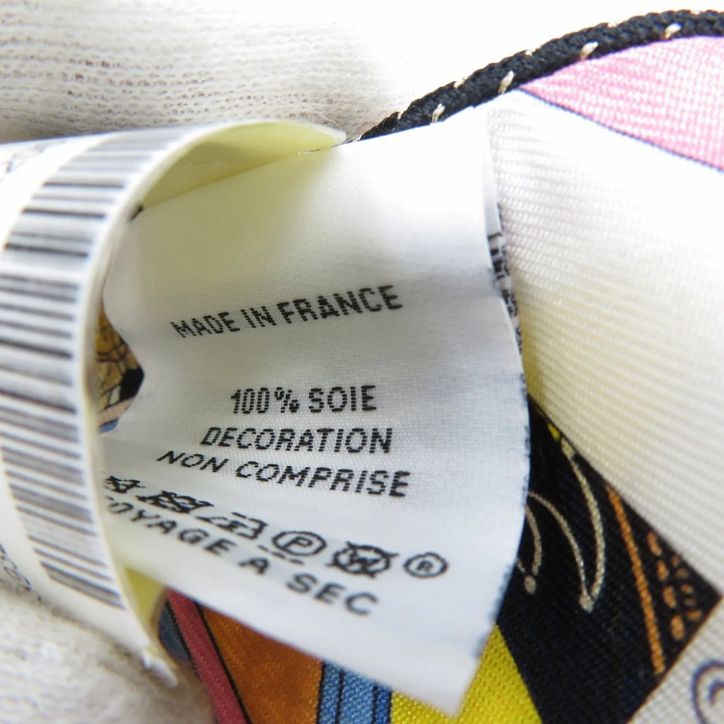 Pre-Owned Hermes Twilly Pocket Side Stitch Silk Pink Blue Black (Like New)
