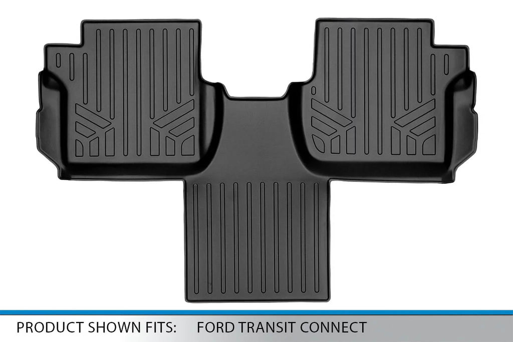 Smartliner  Custom Fit 2nd Row Floor Mats Liner - 2nd Row Bucket Seats with Carpet Flooring for 2014-2021 Transit Connect, Black