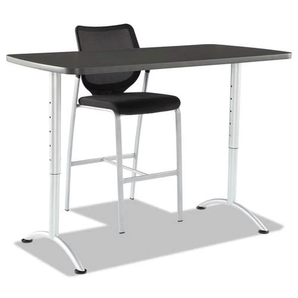 60 in. x 30 in. x 30 - 42 in. Rectangular Adjustable Height Table - Graphite/Silver