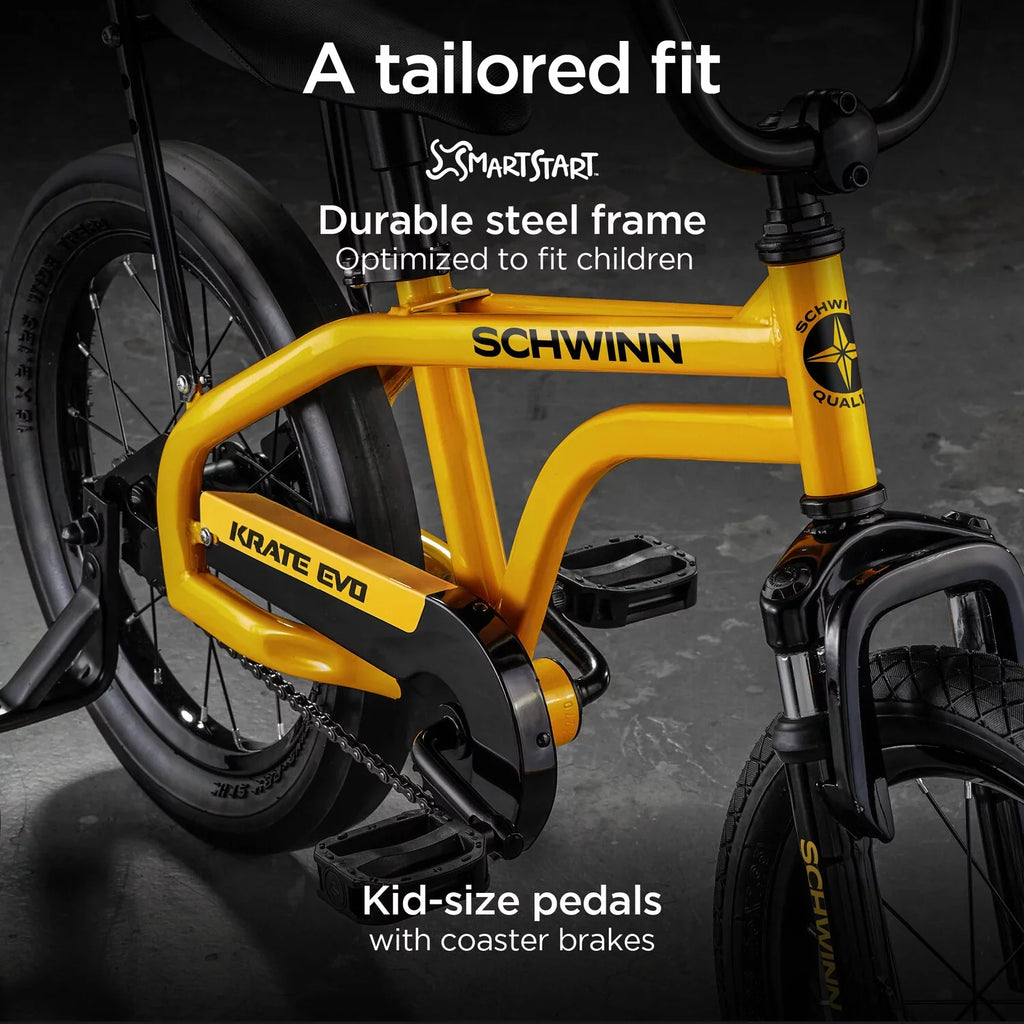 Schwinn Krate , 16 - Inch Wheels, Training Wheels, Sunfire Yellow