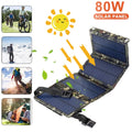 Paddsun 80W  Solar Panel Folding Power Bank Outdoor Camping Hiking Phone Charger