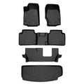 Smartliner SA0568-B0568-C0568-E0568 All Weather Custom Fit Black 3 Row & Cargo Liner Behind the 3rd Row Floor Mat Liner Set for 2021-2023 Jeep Grand Cherokee L, Black