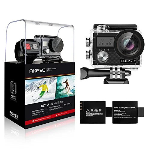 Brave 4 Waterproof Sports Action Camera Full  4K 20MP with Wi-Fi (Black)