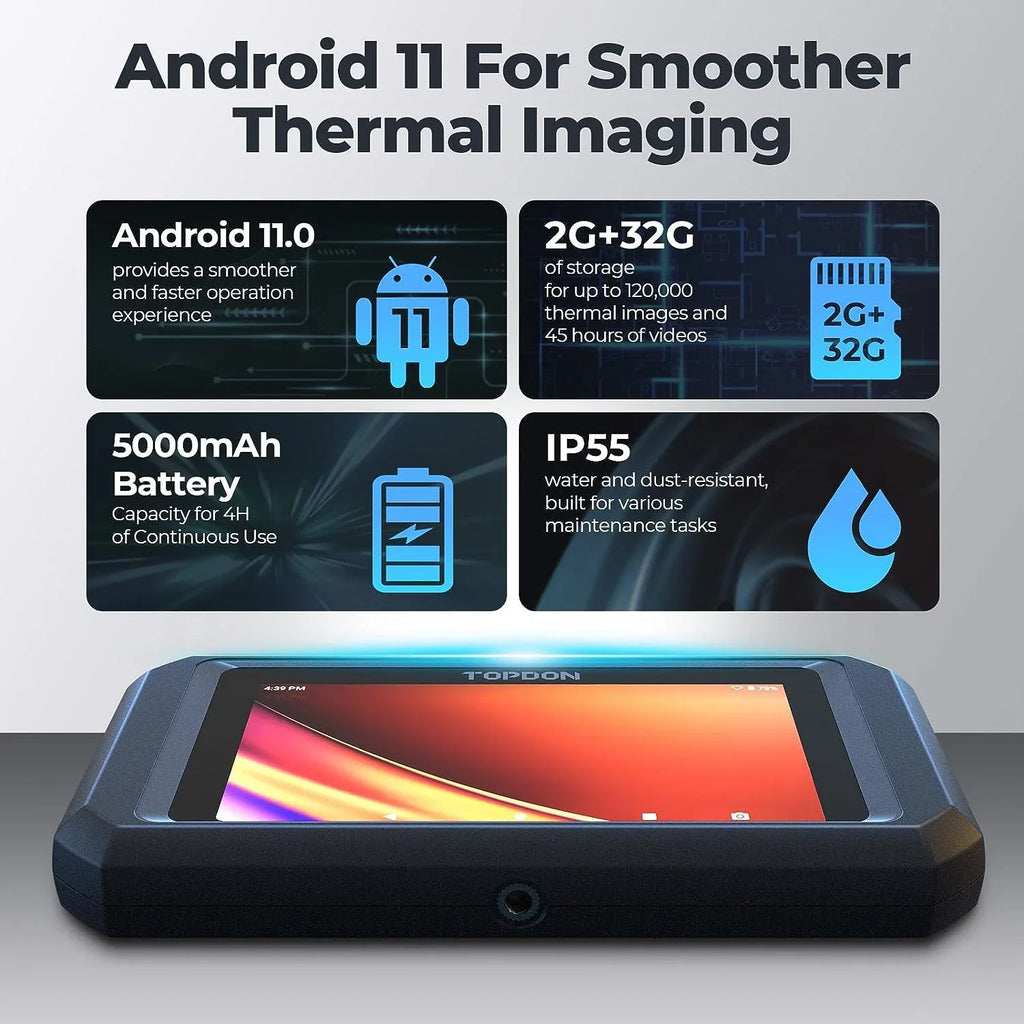 Thermal Imaging Camera  TC003 256x192  High Resolution Dual-Camera, 5" Touch Screen, -4°F~1022°F, Android 11.0