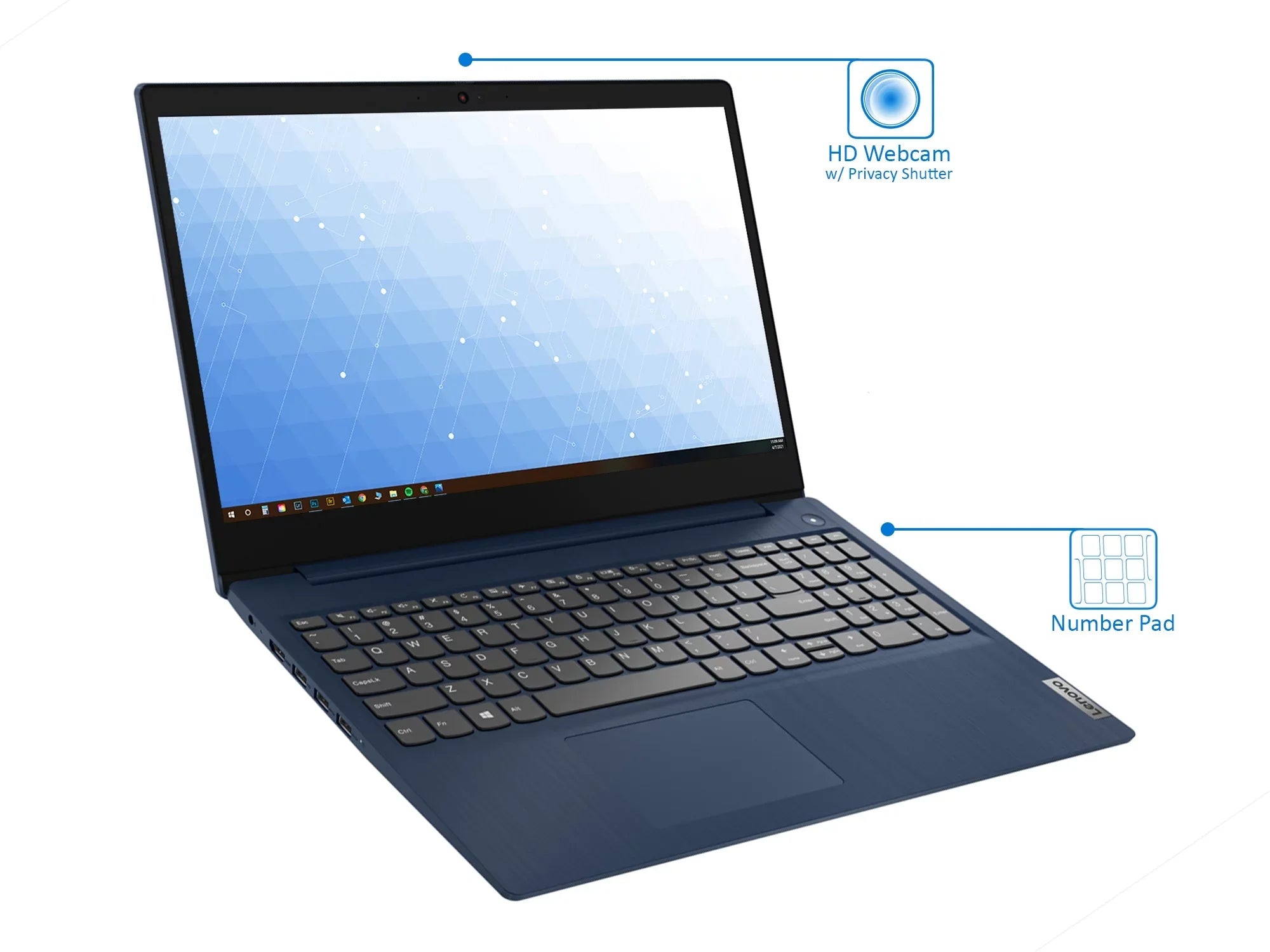 Lenovo IdeaPad 3i Laptop, 15.6"  Display, Intel Core i3-1115G4 Upto 4.1GHz, 12GB , 256GB NVMe , , Card Reader, Wi-Fi, Bluetooth, Windows 11 Home S