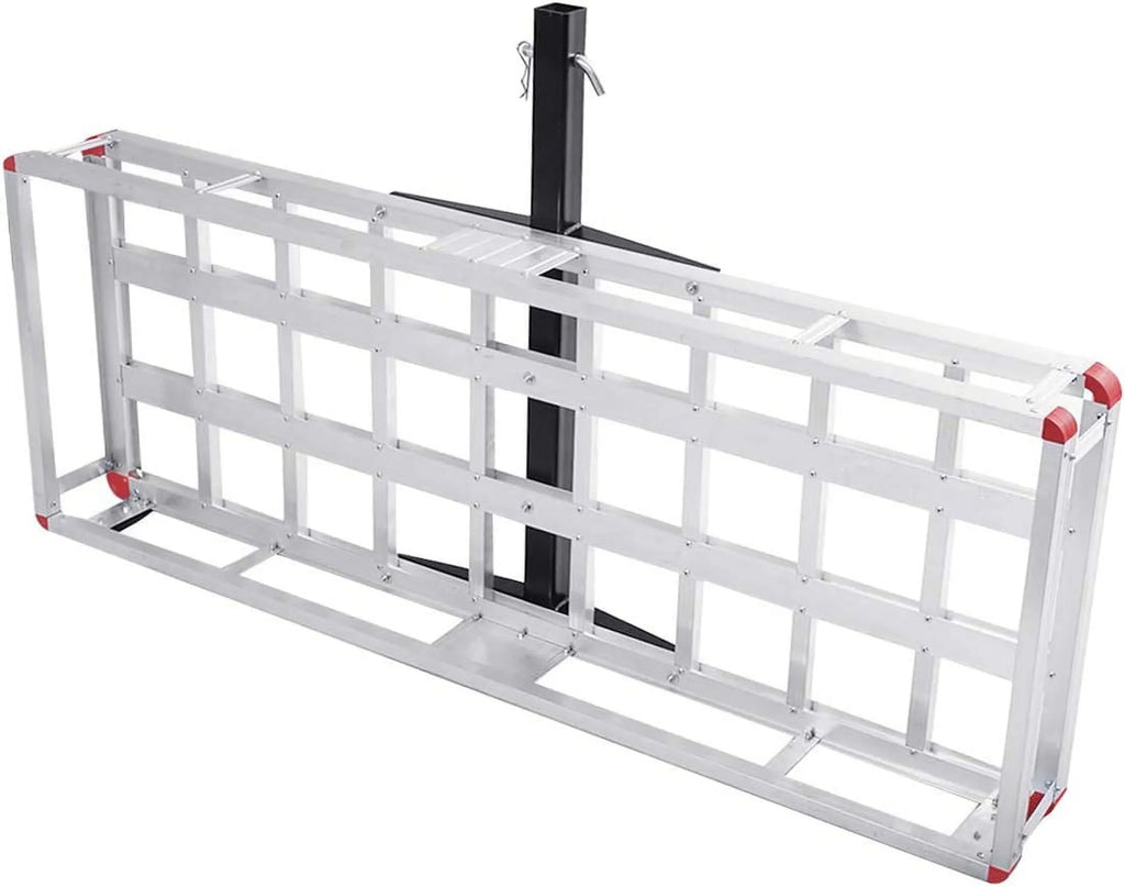 Hitch Cargo Carrier Fits 2” Receiver, 60” x 22” x 7” Mount Luggage Rack, Aluminum Trailer Vehicle Cargo Basket for , Truck, Car, 500LBS Capacity