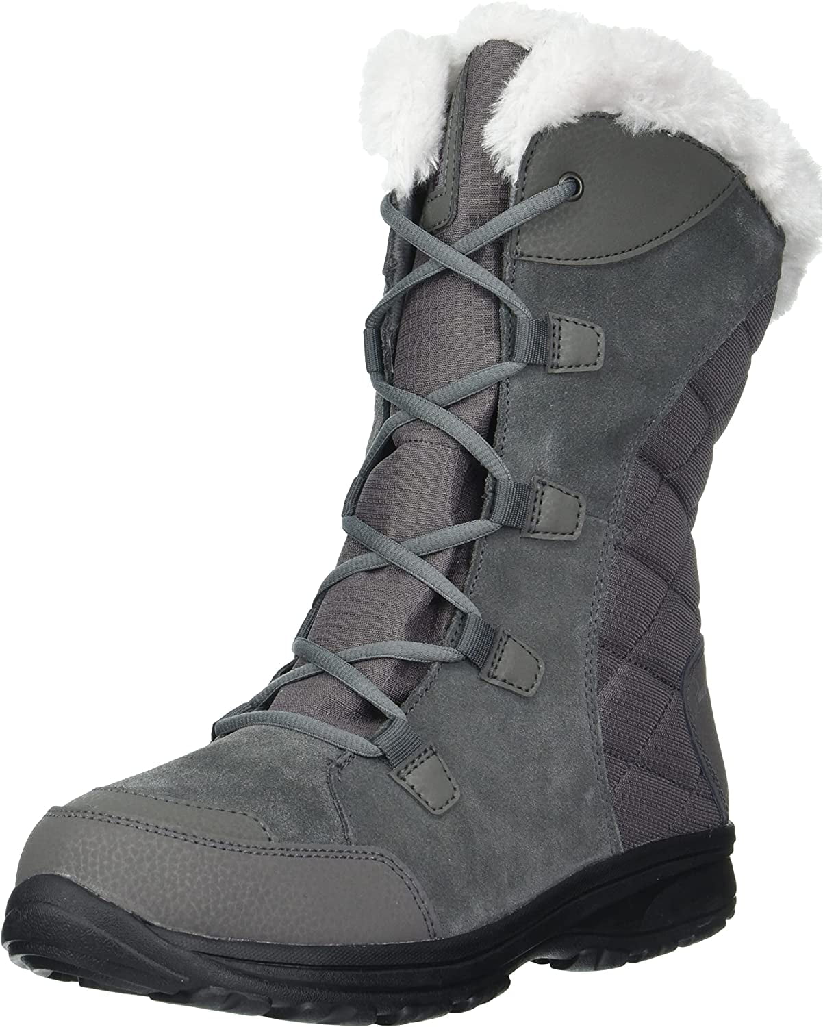 Columbia Womens Ice Maiden  Snow Boot 9 Wide Shale/Dark Raspberry