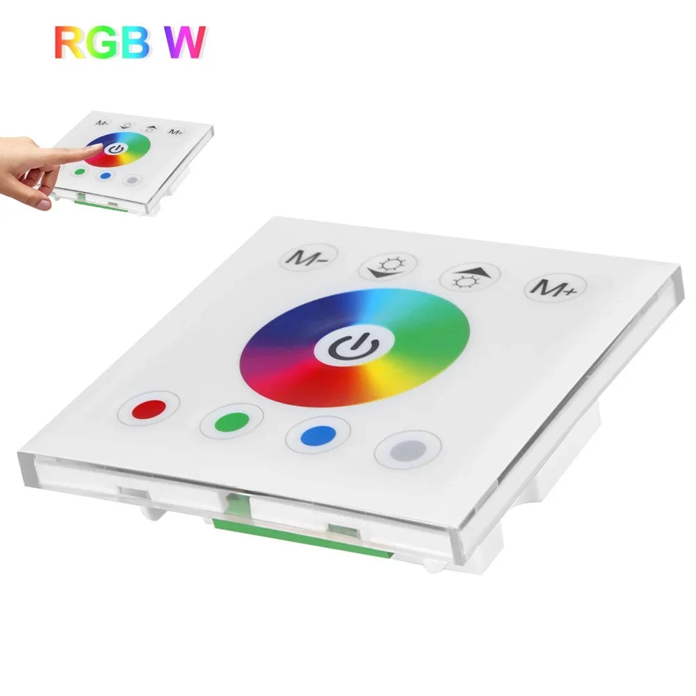Ftory  Touch Panel Controller - Wall Mounted Colorful   Touch Panel Controller Dimmer Switch for  Strip Light(white)