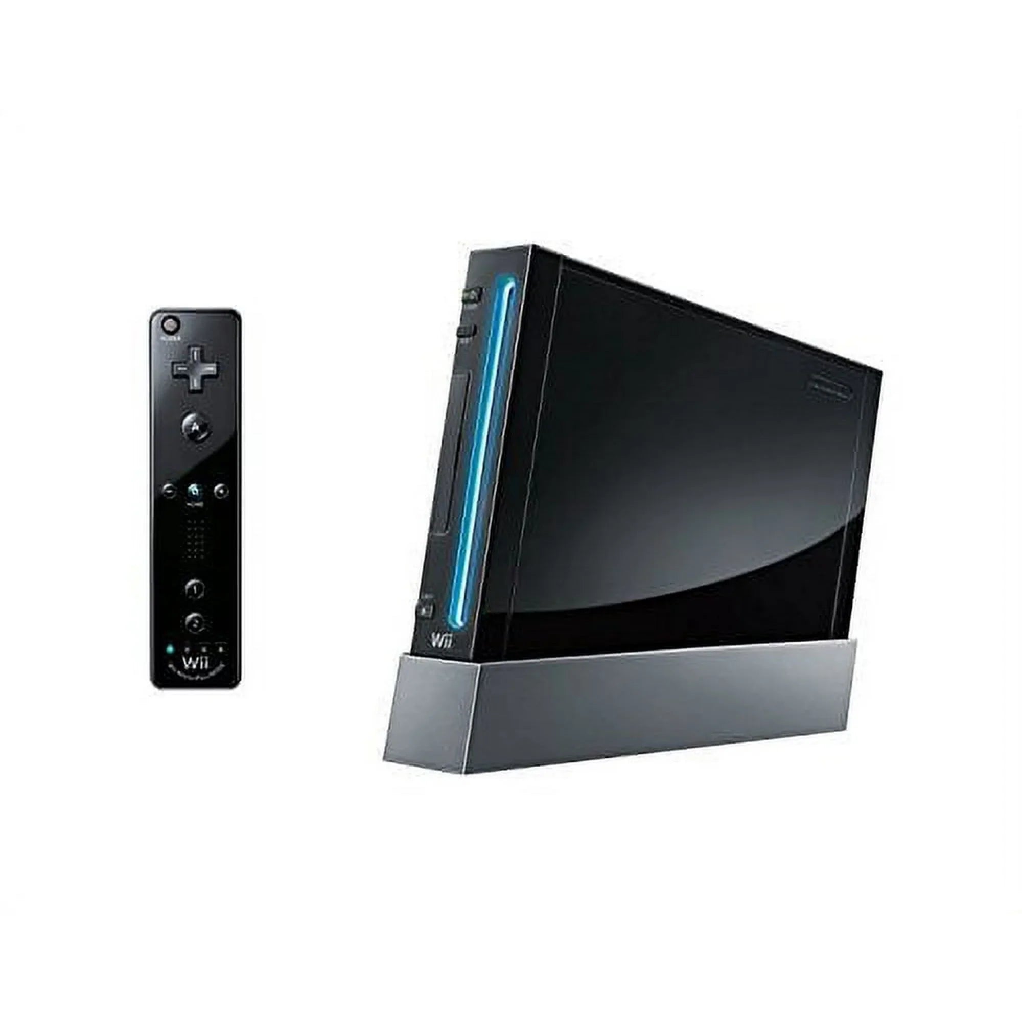 Pre-Owned Nintendo Wii Black Gaming Console + Headset Cleaning Kit   Bundle (Refurbished: Like New)