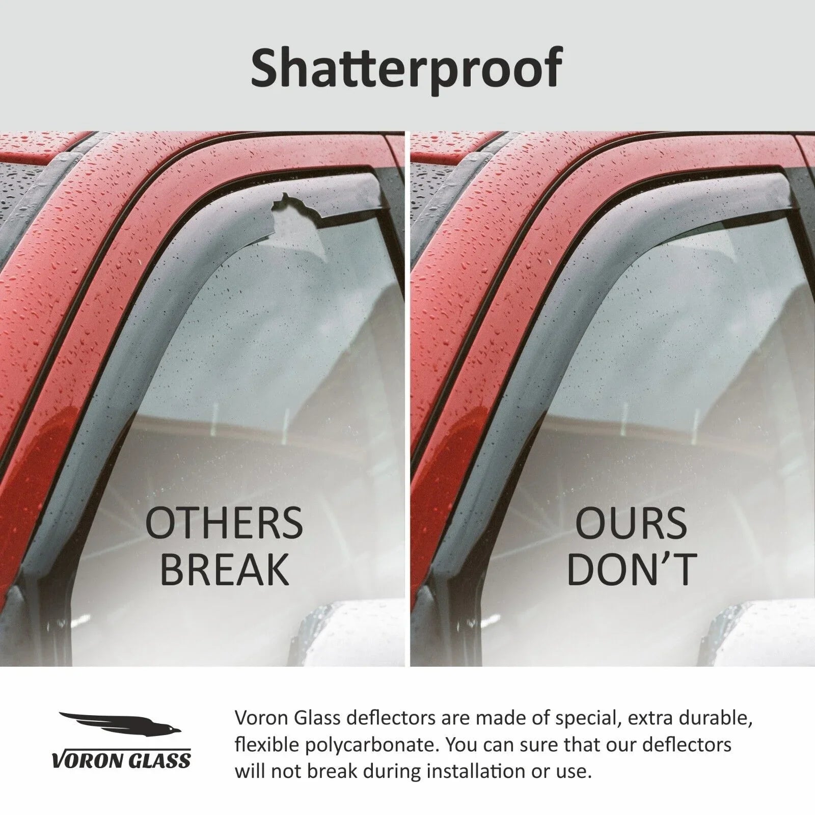 Voron Glass in-Channel Extra Durable Rain Guards for Honda Civic 2016-2021 Sedan, Window Deflectors, Vent Window Visors, 4 Pieces - 200508