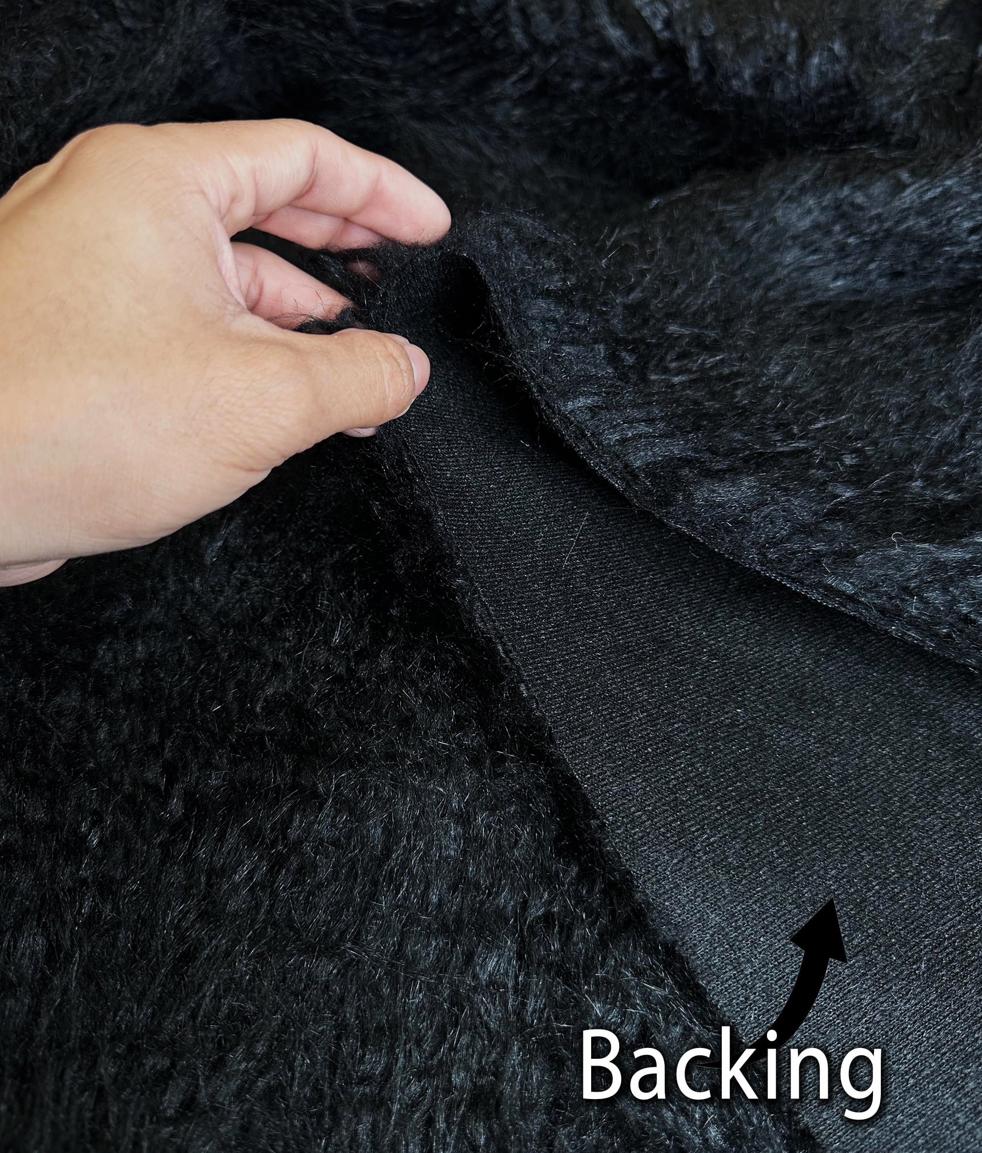 Faux Fake  Yak  3.5"  Pile Japanese Fire Retardant Yarn 2.3oz Per Yard / Craft, Sewing Cosplay 58" Wide Sold by Continuous Yard (Black)