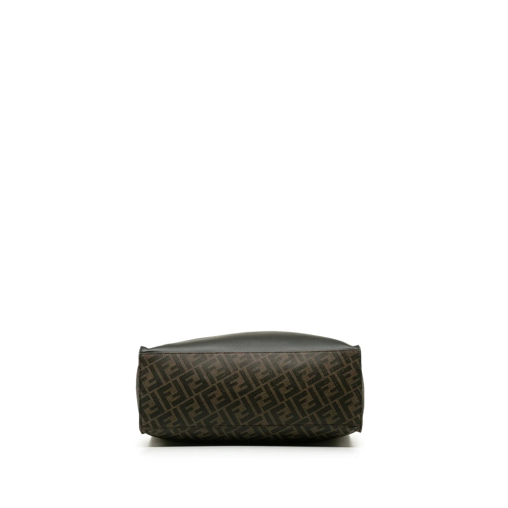 Pre-Owned Authenticated Fendi 1974 Zucca Shopping Tote Coated Canvas Fabric Brown Satchel Unisex (Good)