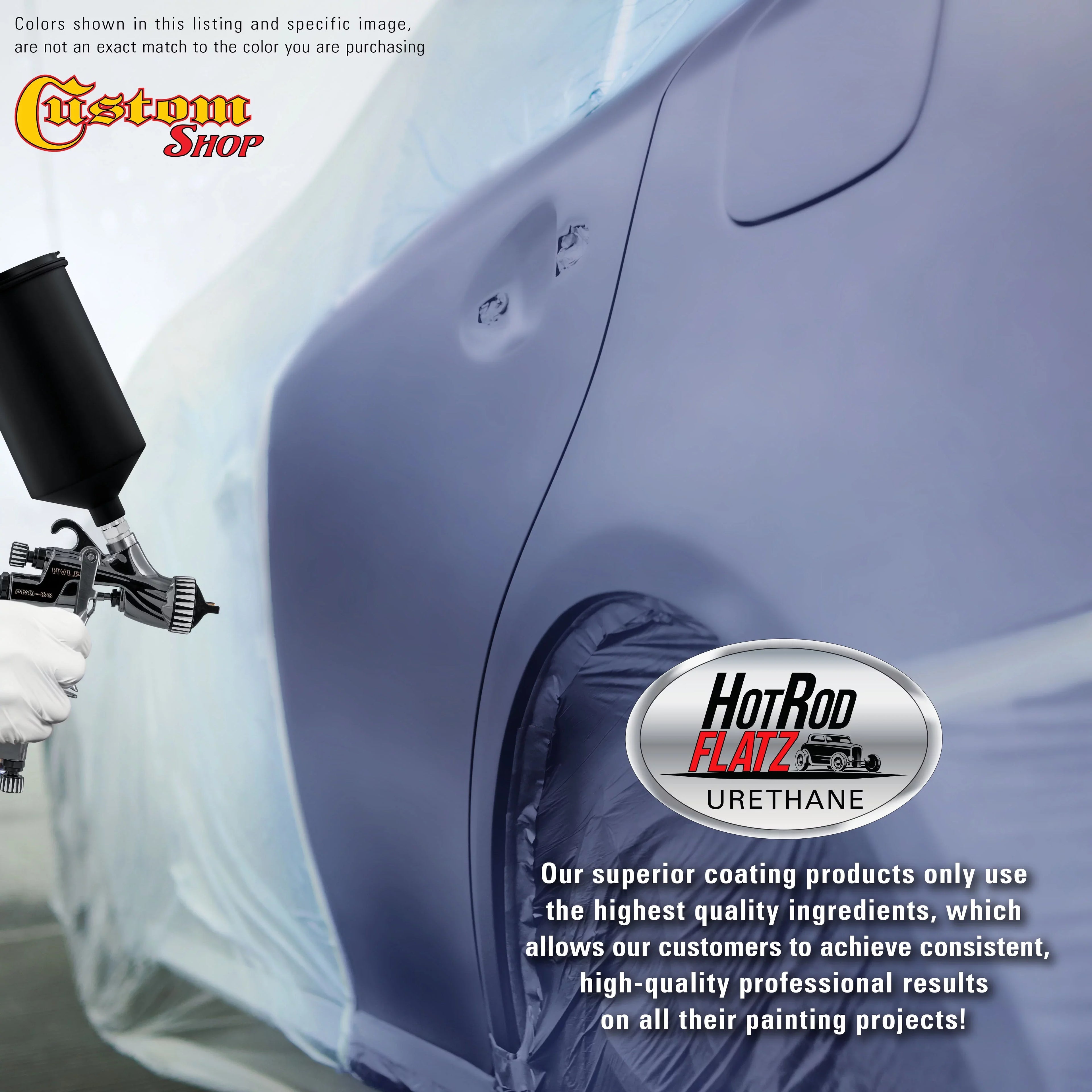 Custom Shop - Astro Blue Metallic - Hot Rod Flatz Flat Matte Satin Urethane Auto Paint - Complete Quart Paint Kit - Professional Low Sheen Automotive, Car Truck Coating, 4:1 Mix Ratio