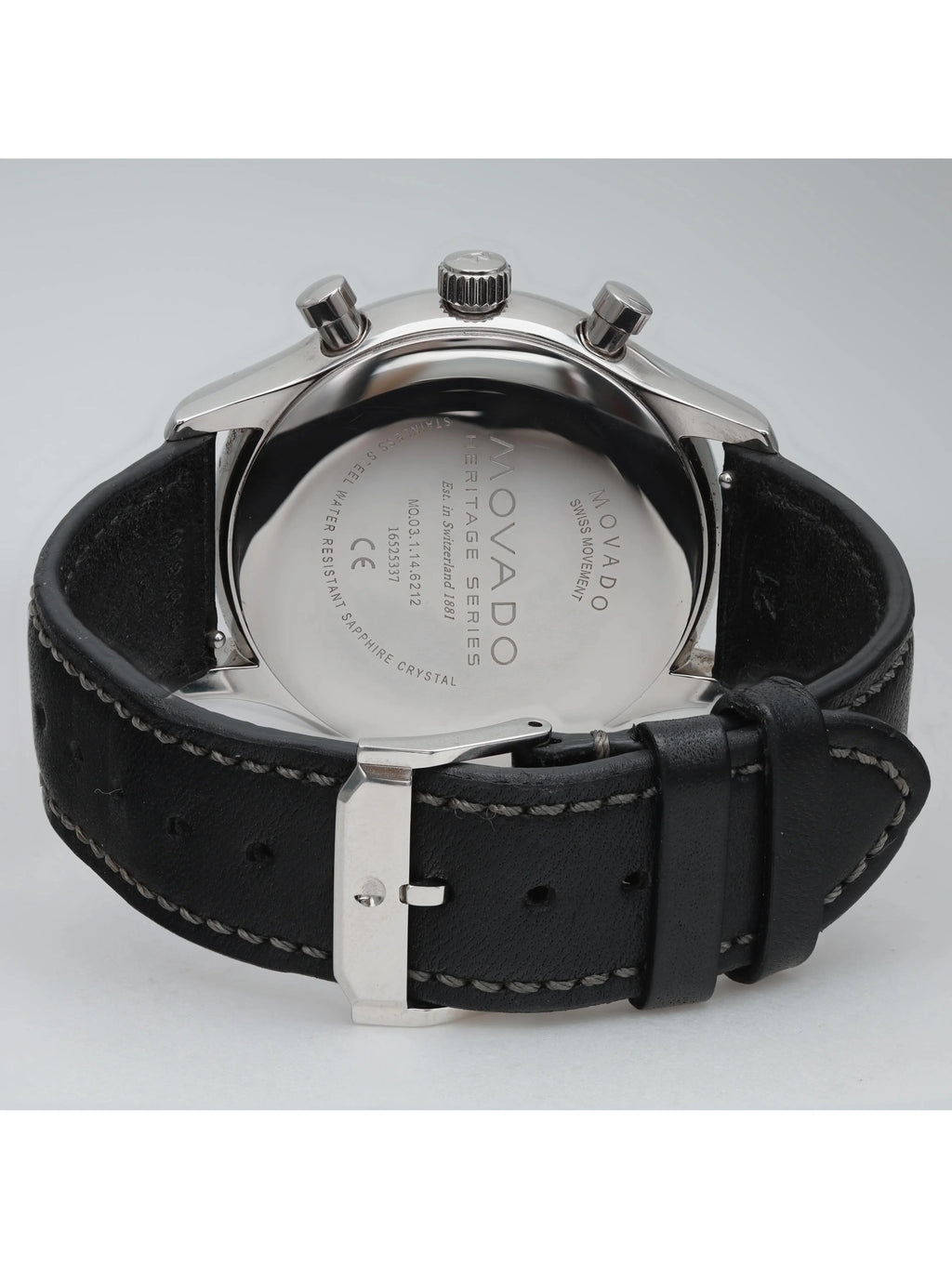 Movado Heritage Steel Black Dial Quartz Men Watch 3650005