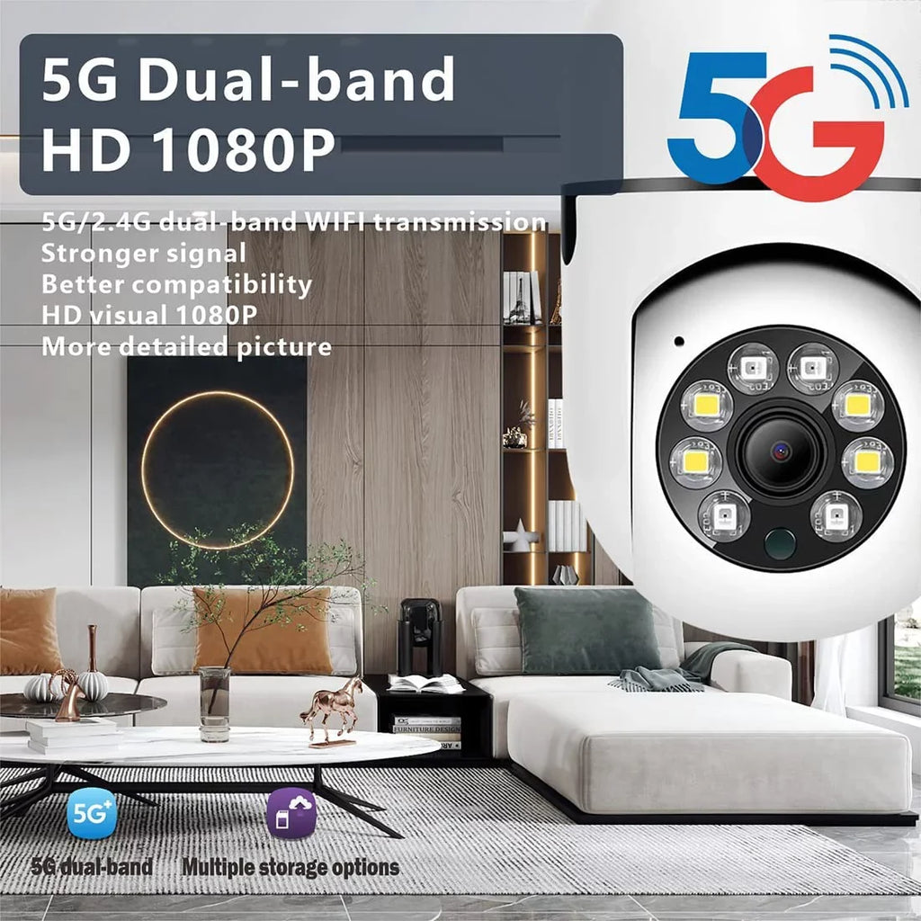 OwLUCK 3MP Light Bulb Security Camera 360° Outdoor & Indoor 5g-2.4ghz,Optiguard Light Bulb Camera Color
