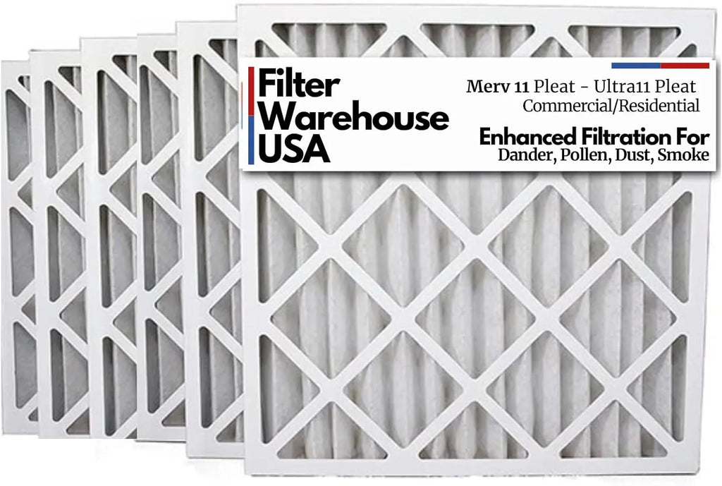 Ultra11 By 16X25x4 Merv 11, Pleated /Furnace Air Filters (6 Pack)