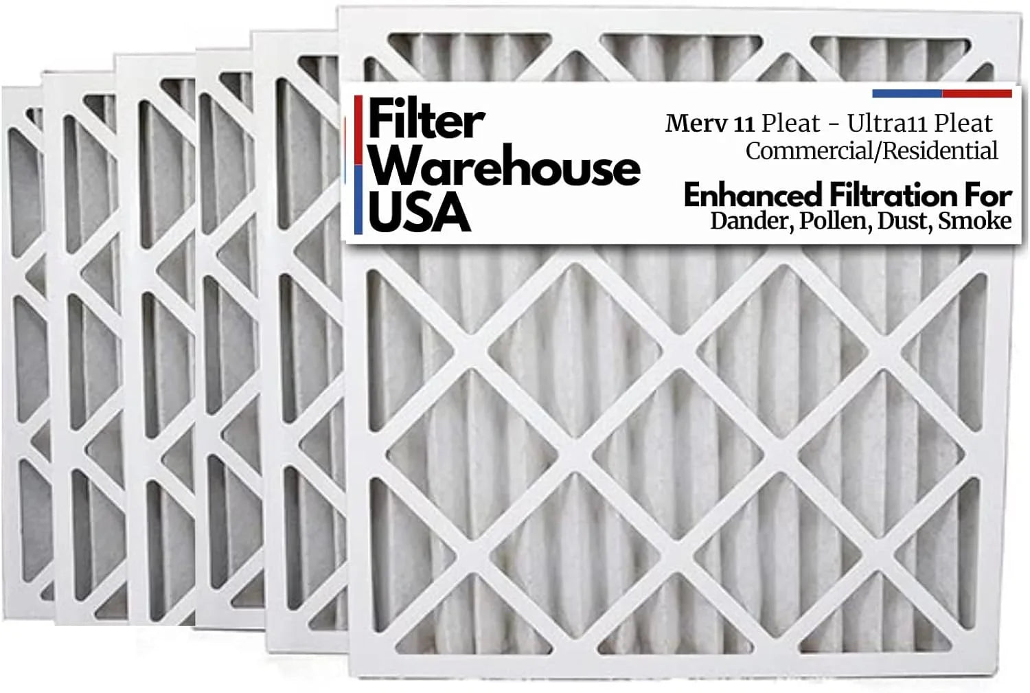 Ultra11 By 16X25x4 Merv 11, Pleated /Furnace Air Filters (6 Pack)