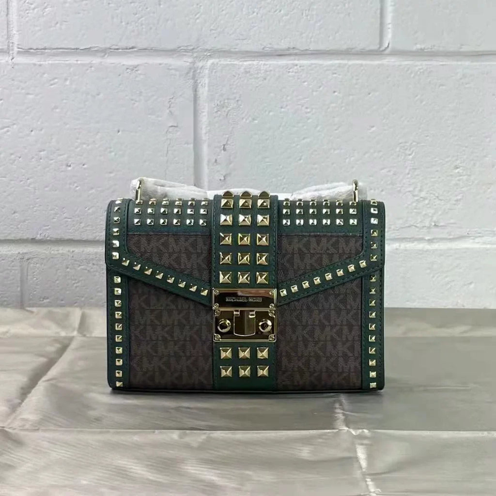 Michael Kors Rose 35F1Gx0L2B Medium Flap Shldr Messenger Bag In Racing Green