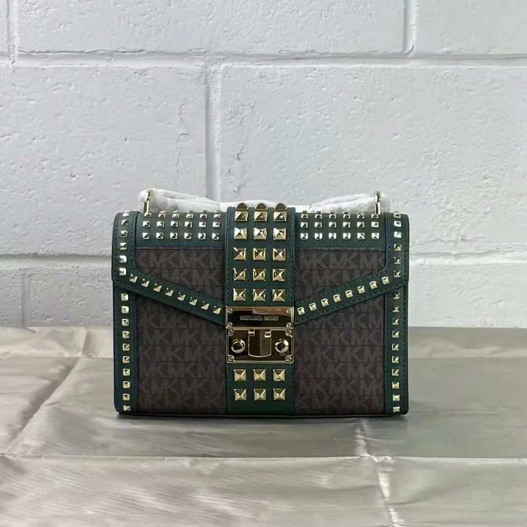 Michael Kors Rose 35F1Gx0L2B Medium Flap Shldr Messenger Bag In Racing Green