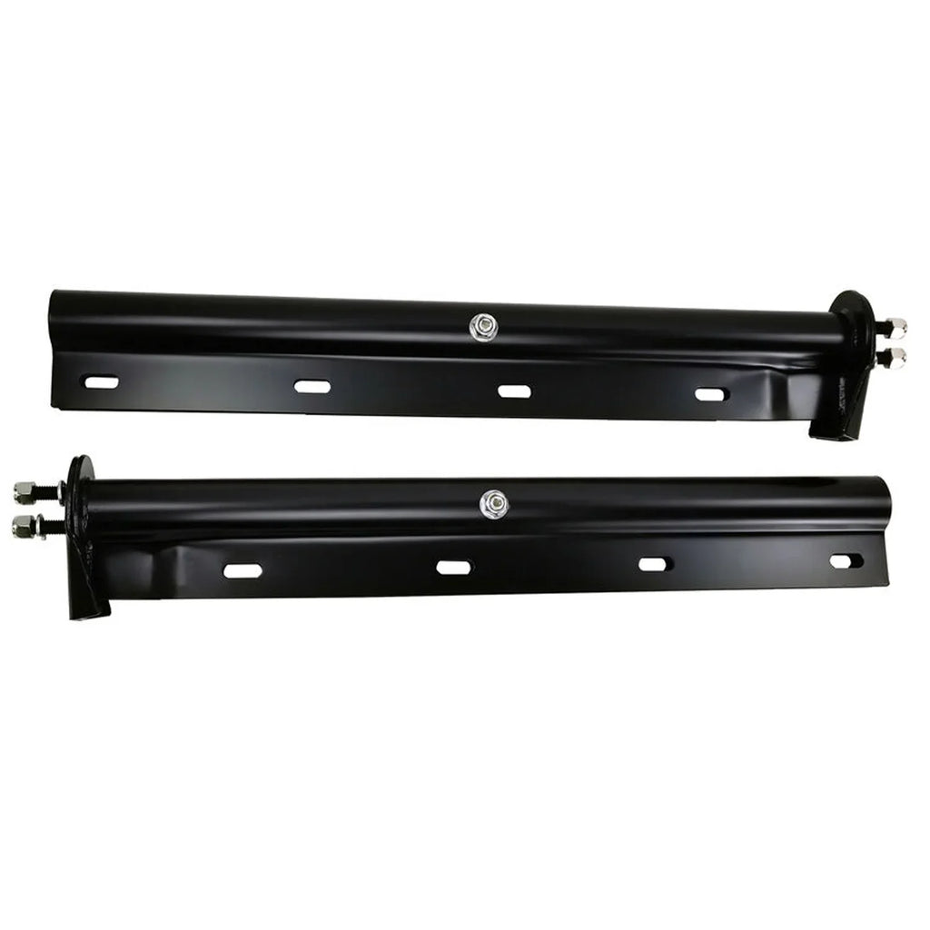 Black Straight Spring Loaded Mud Flap Hanger Bracket Mudflap Holder Set 1-1/8" Bolt Spacing 30" Length for Semi Trucks