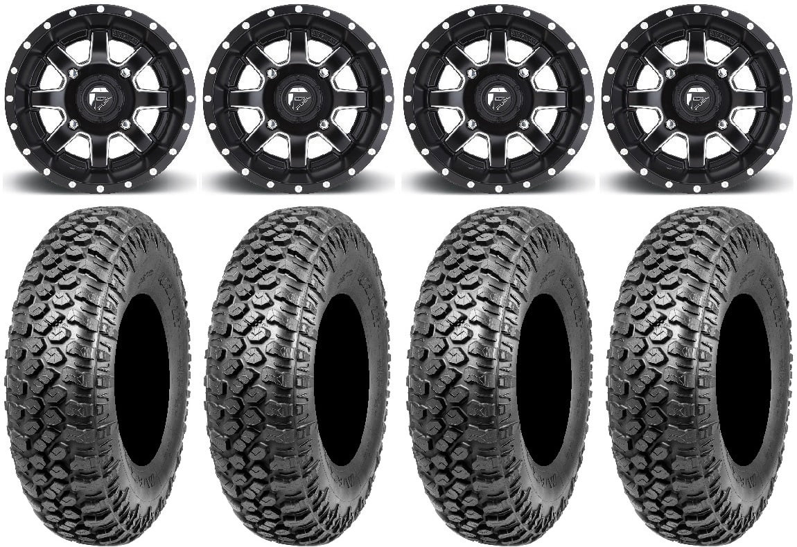 Fuel Maverick Black 15" Wheels 33"   Tires Polaris   1000 /   / Ranger  900/1000