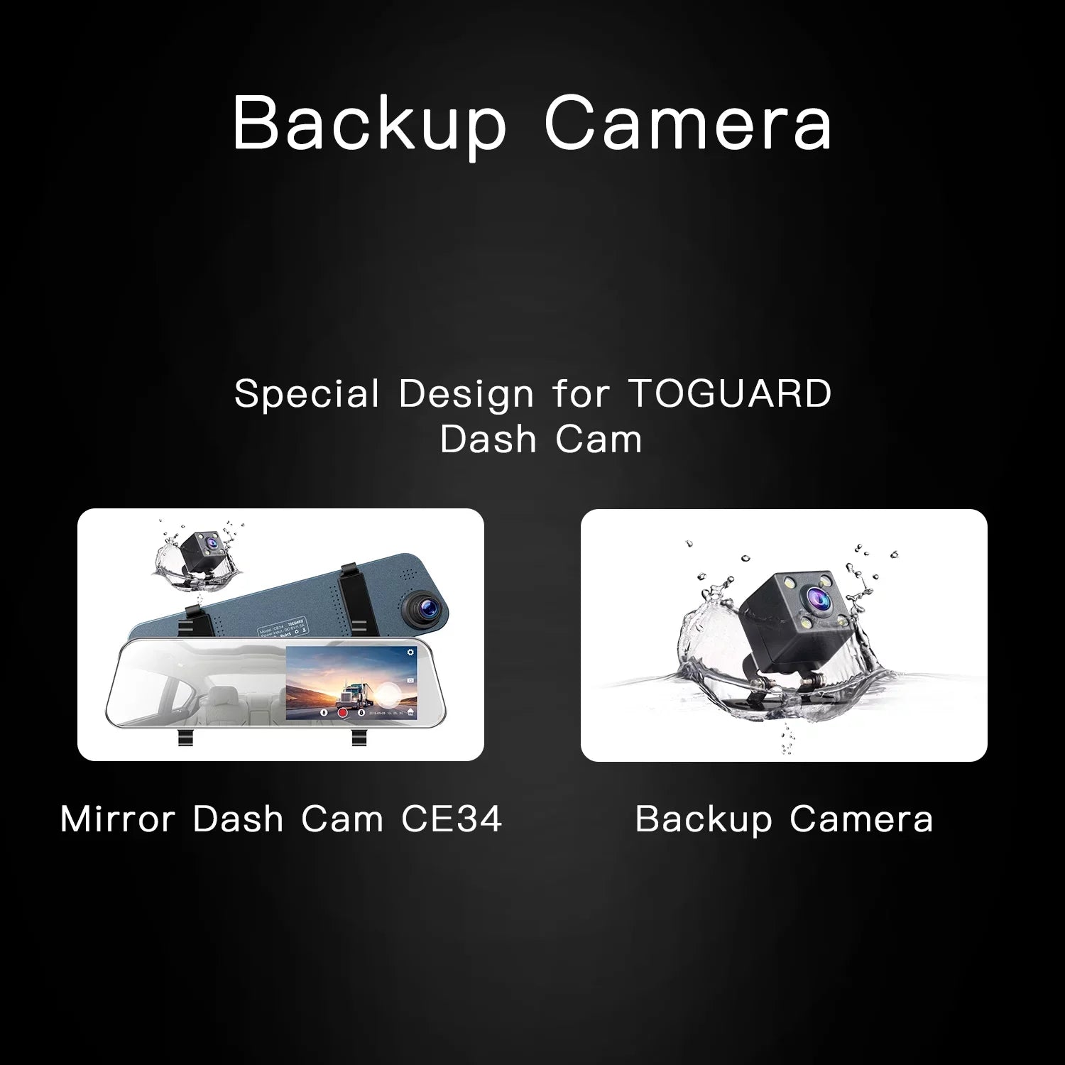 Backup Camera 5" Full  1080P Dash Cam Front and Rear Dual Lens with Waterproof Rear Camera