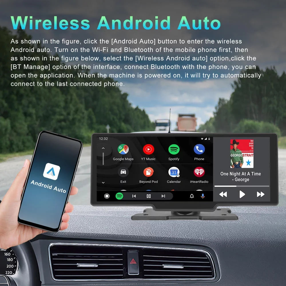 10.26 inch Dash Cam Rear View Camera  Color Screen Carplay And Android Smart Player in Car    Mirror Monitor
