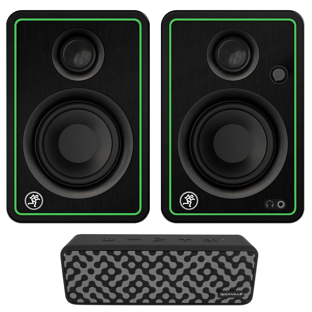 2) Mackie CR3- 3" 50w Bluetooth Reference Studio Monitors + Bluetooth Speaker