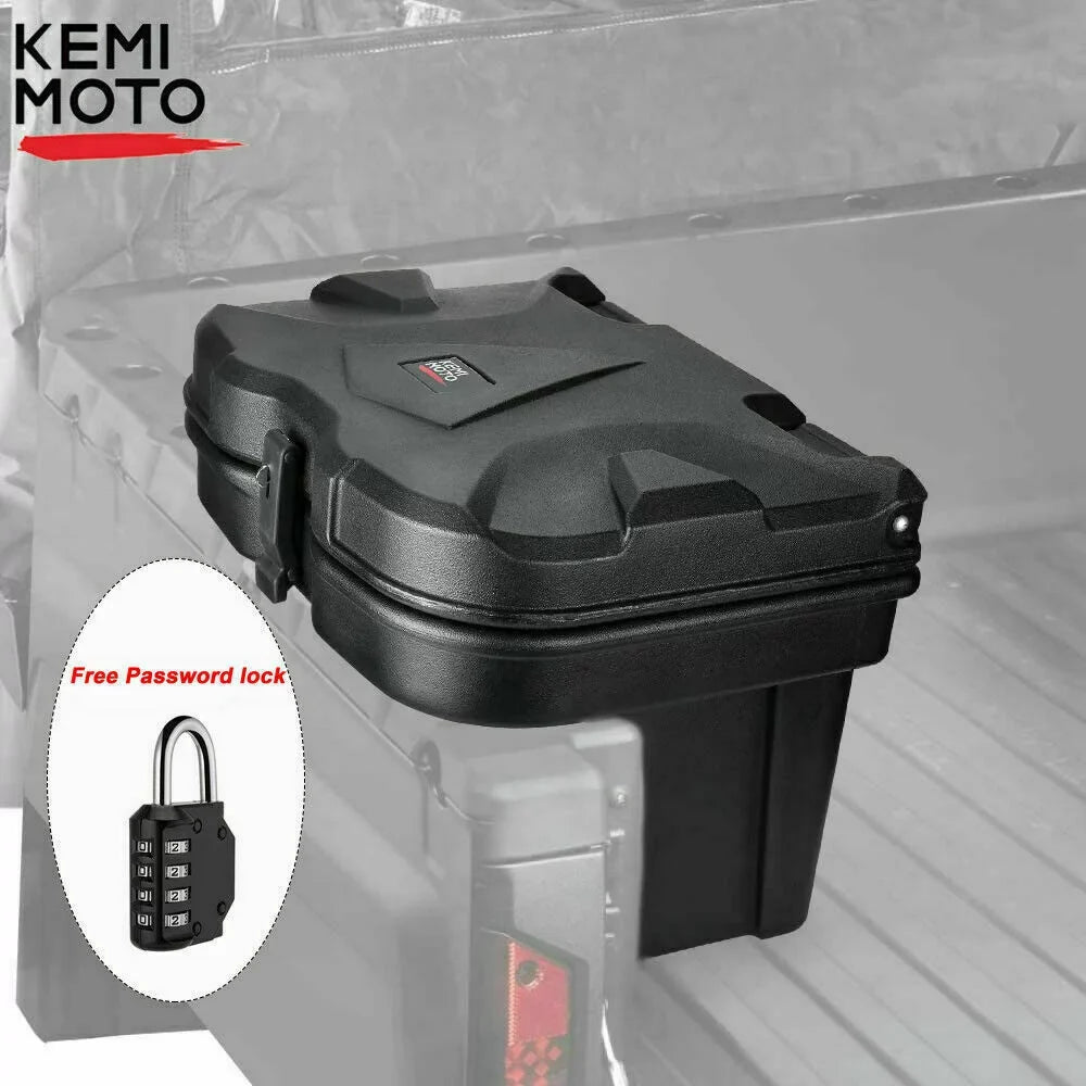 Bed Box Storage Box with Combination Lock Waterproof for Polaris Ranger 500 570 900 1000 General 1000 2016-2022 Black