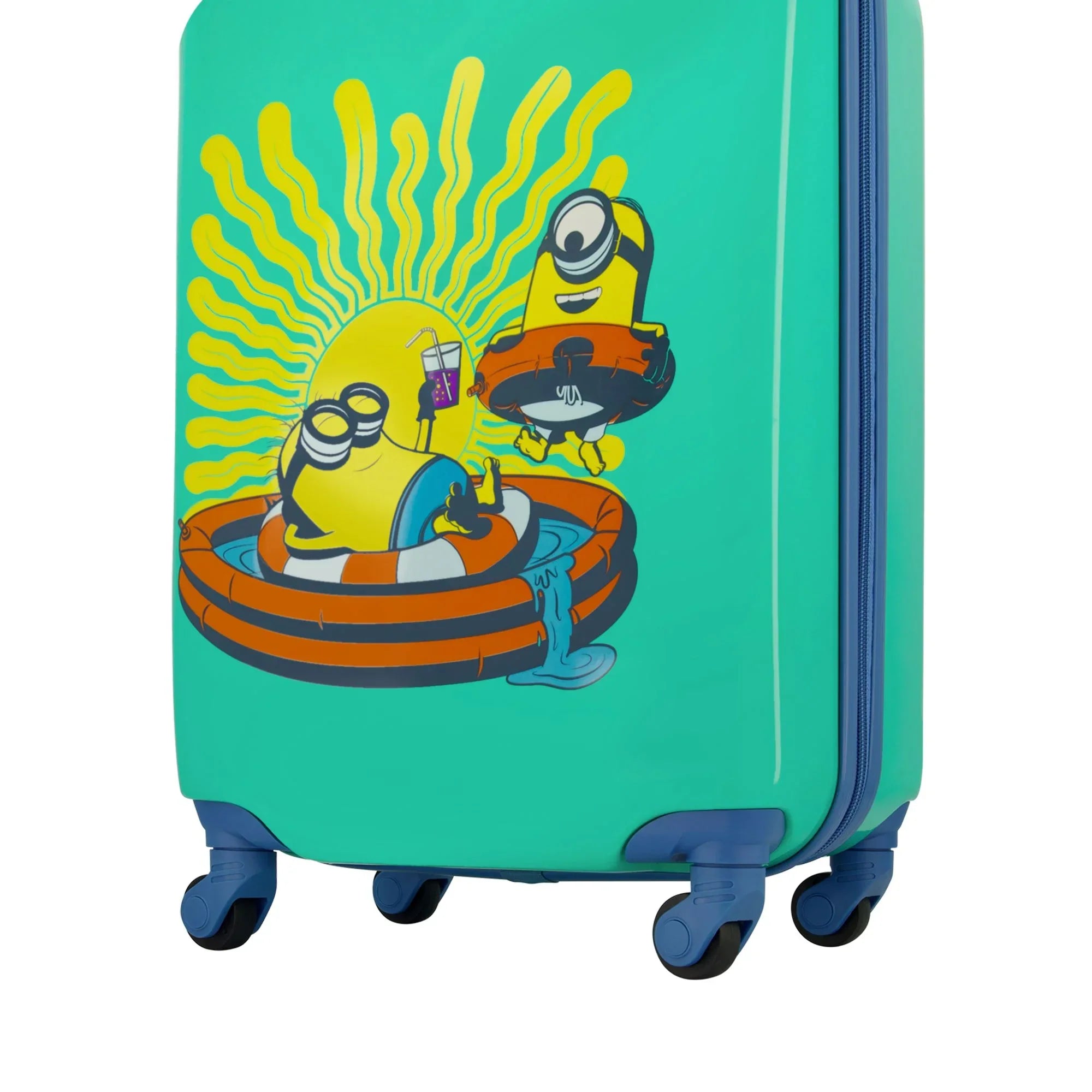 Minions 21 Inch Kids Rolling Luggage, Hardshell Carry On Suitcase with Spinner Wheels, Teal