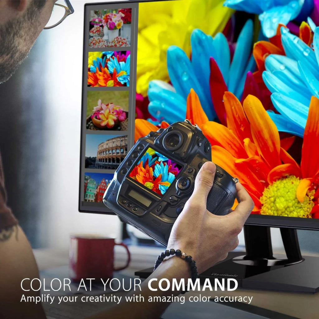 ViewSonic VP3256-4K 32 Inch Premium  4K Ergonomic Monitor with Ultra-Thin Bezels, Color Accuracy, Pantone Validated, , DisplayPort and  C for Professional Home and Office