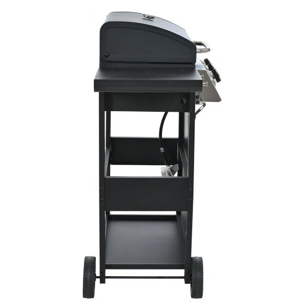 Kaireey 3 Burner  Propane Gas Grill, Stainless Steel 30,000  Patio Garden Barbecue Grill with Two Foldable Shelves