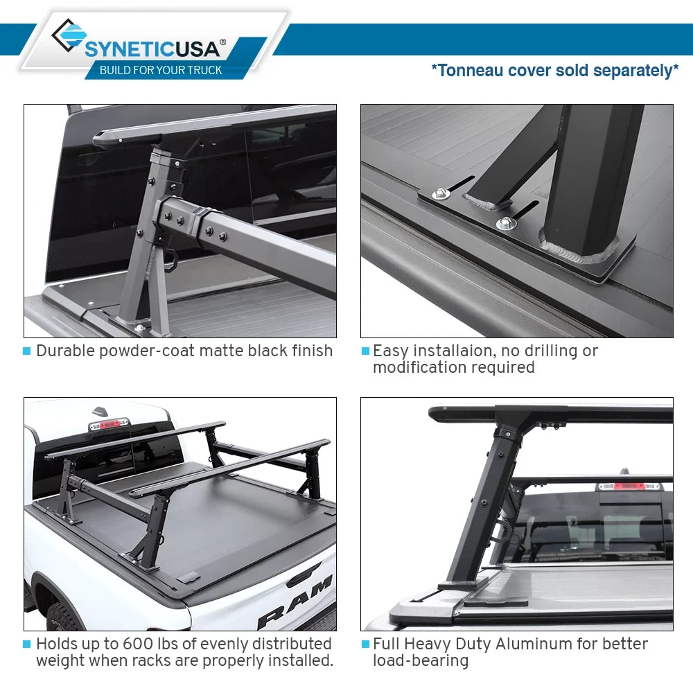 Syneticusa Overhaul  Adjustable Height Heavy Duty Truck Bed Ladder Rack