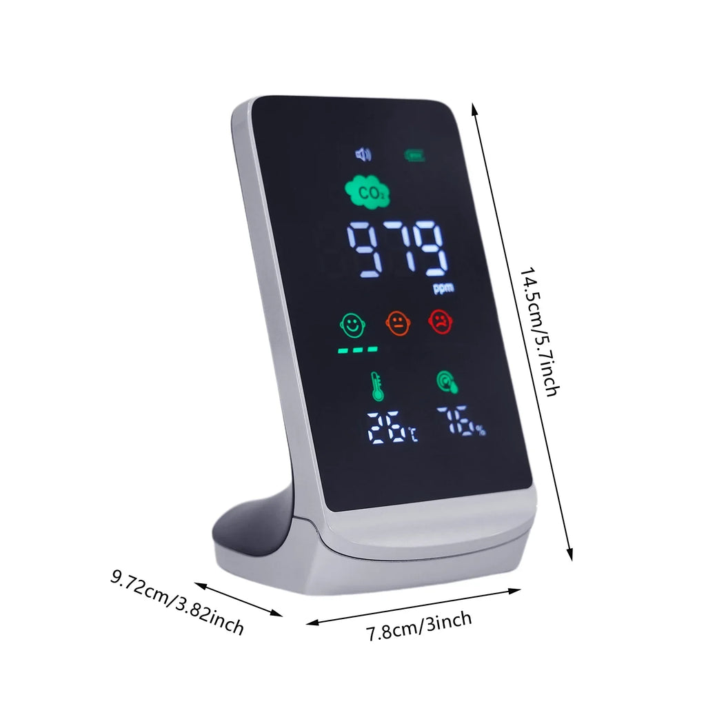 Miumaeov Indoor Air Quality Monitor for CO2, Temperature & Humidity (White, Black)